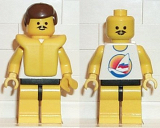 LEGO par032 Surfboard on Ocean - Yellow Legs, Brown Male Hair, Life Jacket