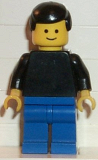 LEGO pln067 Plain Black Torso with Black Arms, Blue Legs, Black Male Hair